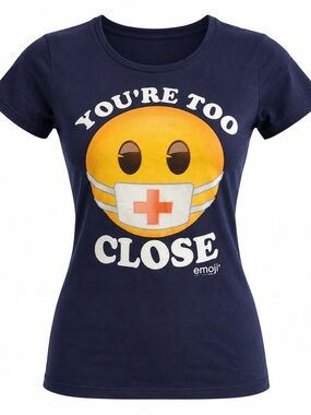 NWT Emoji the iconic brand you’re too close Covid 19 health tshirt